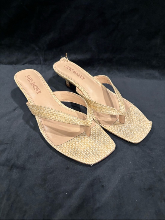 Steve Madden Shoes - Steve Madden Woven Thong Mules in Beige